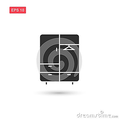 Wardrobe icon vector isolated 6 Vector Illustration