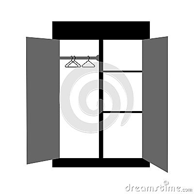 wardrobe icon vector Cartoon Illustration