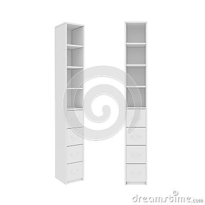 Wardrobe Isolated on White Background, 3D rendering Cartoon Illustration