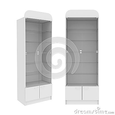 Wardrobe Isolated on White Background, 3D rendering Cartoon Illustration