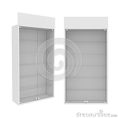 Wardrobe Isolated on White Background, 3D rendering Cartoon Illustration