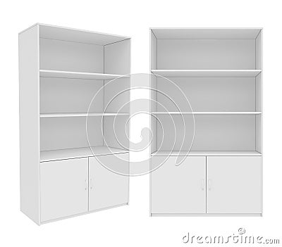 Wardrobe Isolated on White Background, 3D rendering Cartoon Illustration