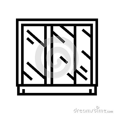 wardrobe mirror line icon vector illustration Vector Illustration