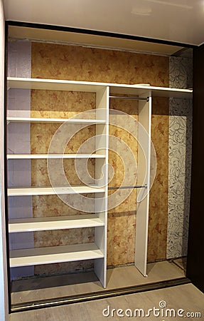 Wardrobe with sliding doors Stock Photo