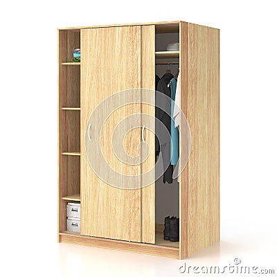 Wardrobe with sliding doors Stock Photo