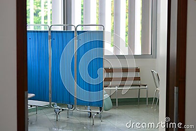 The booth to hide patients Stock Photo