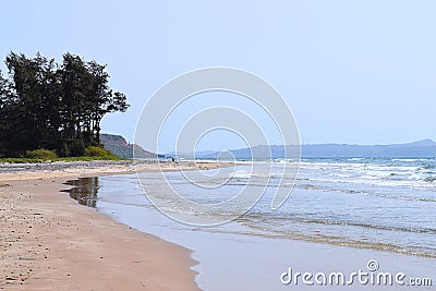 Ware Beach - A Serene and Pristine Beach in Ganpatipule, Ratnagiri, Maharashtra, India Stock Photo