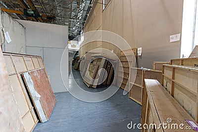Warehouse of art museum Editorial Stock Photo