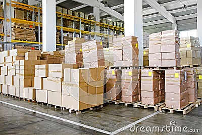 Warehouse boxes Stock Photo