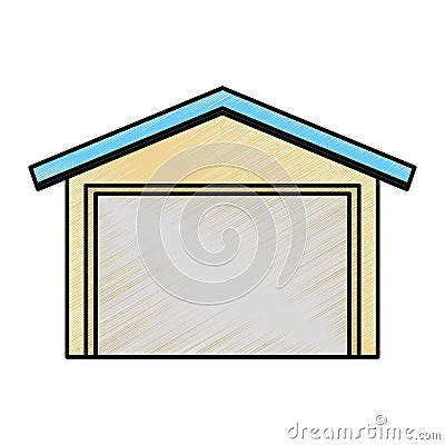 Warehouse building isolated icon Vector Illustration