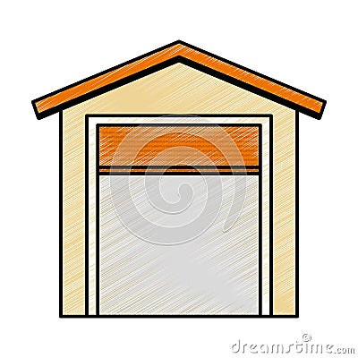 Warehouse building isolated icon Vector Illustration