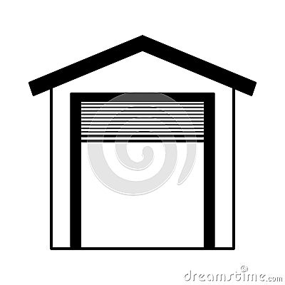 Warehouse building isolated icon Vector Illustration