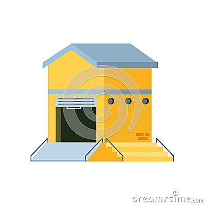 Warehouse building isolated icon Vector Illustration