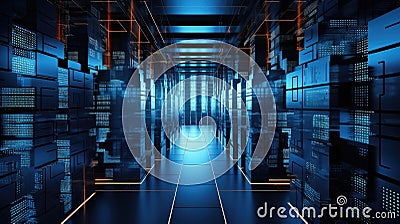 warehouse data modelling Cartoon Illustration