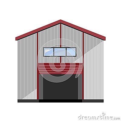 Warehouse exterior raster illustration Cartoon Illustration