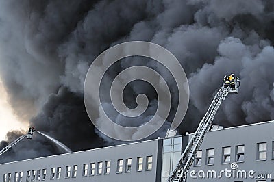 Warehouse fire Editorial Stock Photo