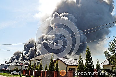 Warehouse fire. Editorial Stock Photo