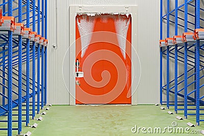 Warehouse freezer door Stock Photo