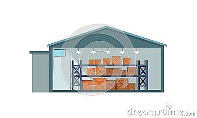 Warehouse Interior Icon Vector Illustration