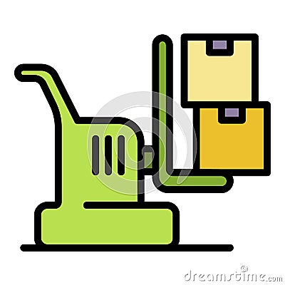 Warehouse lift icon color outline vector Vector Illustration