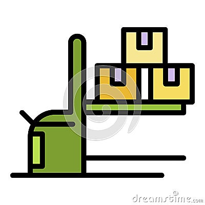 Warehouse lift machine icon color outline vector Vector Illustration
