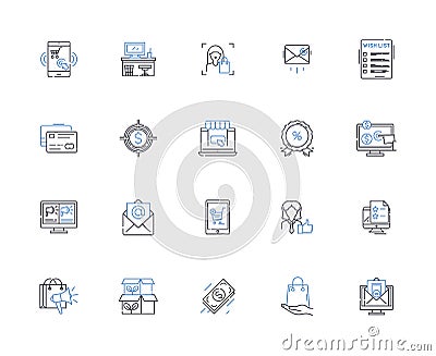 Warehouse line icons collection. Storage, Logistics, Inventory, Fulfillment, Distribution, Pallets, Loading vector and Vector Illustration