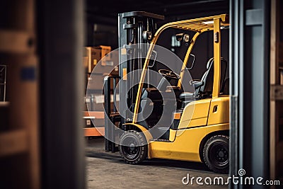 warehouse loader loading cargo pallets generative ai Stock Photo