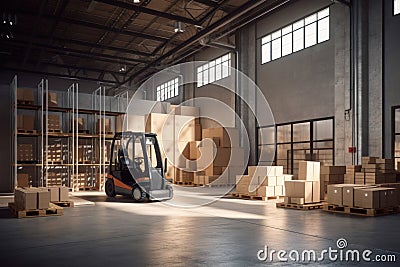 warehouse loader loading cargo pallets generative ai Stock Photo