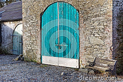 Warehouse locked door Stock Photo