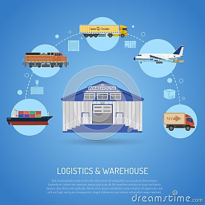 Warehouse and logistics concept Vector Illustration