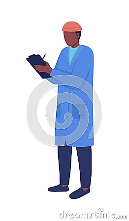 Warehouse manager semi flat color vector character Vector Illustration