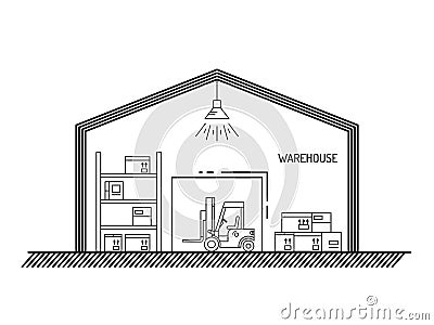 Warehouse outline style Stock Photo