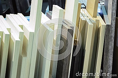 Warehouse of particle boards or chipboards materail for support the furniture manufacturers Stock Photo