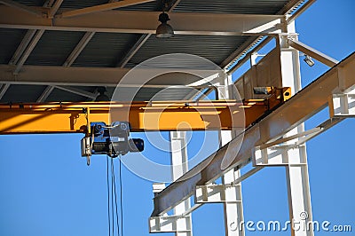 Warehouse of raw materials, equipped with pumping and crane Stock Photo