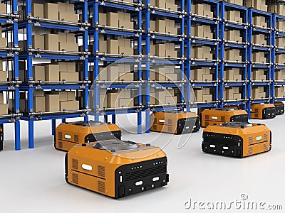 Warehouse robot assembly Stock Photo