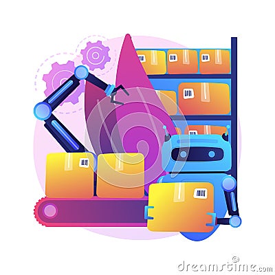 Warehouse robotization abstract concept vector illustration. Vector Illustration