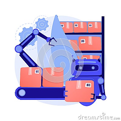 Warehouse robotization abstract concept vector illustration. Vector Illustration