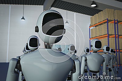 Warehouse robots Stock Photo