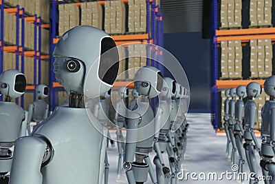 Warehouse robots Stock Photo