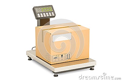 Warehouse scale with parcel, 3D rendering Stock Photo
