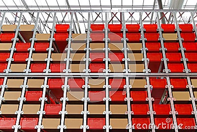 Warehouse shelf racking Stock Photo