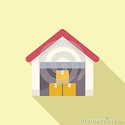 Warehouse stack icon flat vector. Return box Vector Illustration