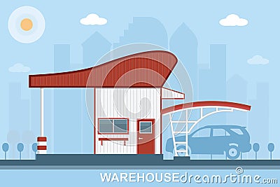 Warehouse transportation in flat style ,vector illustration Vector Illustration