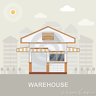 Warehouse transportation in flat style,vector illustration Vector Illustration