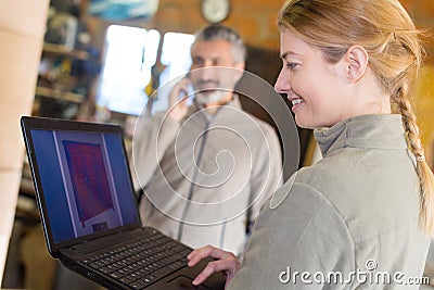 warehouse workers preparing for product despatch Stock Photo
