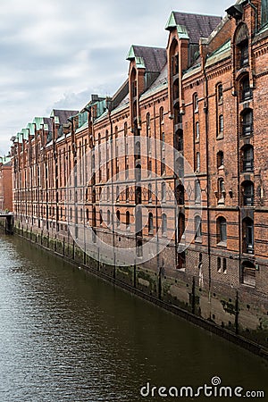 Warehouses of historic Speicherstadt in Hamburg, Germany Stock Photo