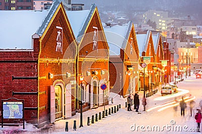 Warehouses of Hokkaido, Japan Editorial Stock Photo