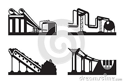 Warehouses for natural resources Vector Illustration