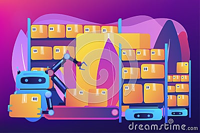 Warehousing robotization concept vector illustration Vector Illustration