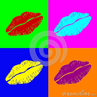 Warhol lips Vector Illustration